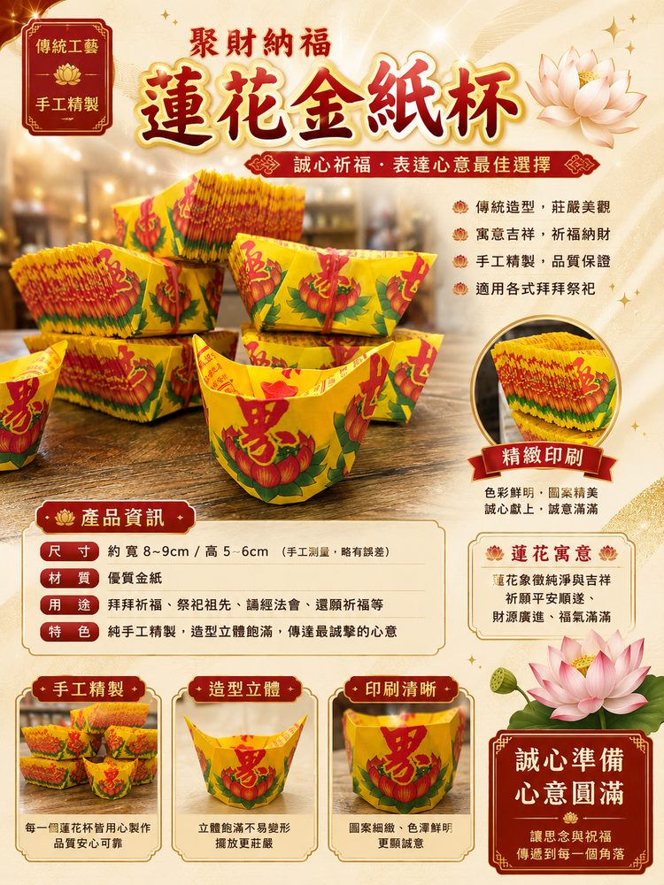 元寶｜奠品紙紮蓮花往生